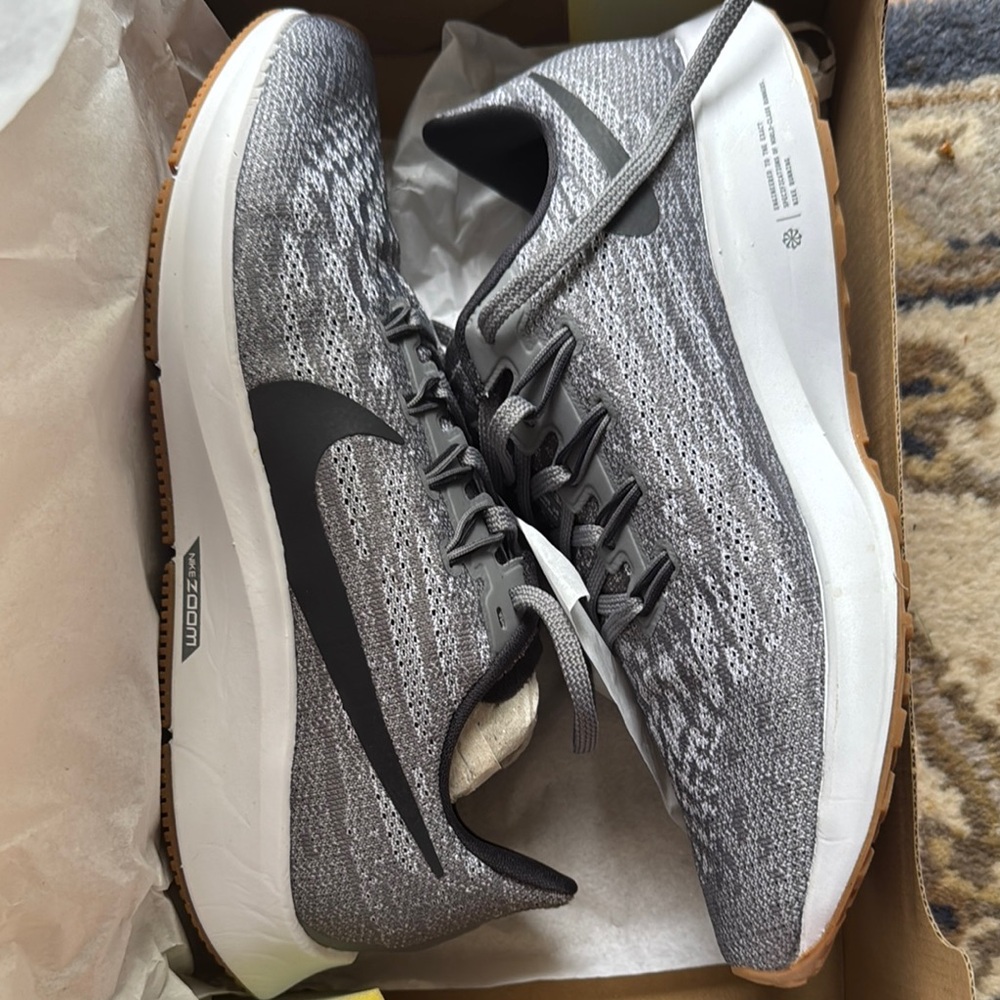 NWT Nike Gray and Black Athletic Shoes with Knit Upper